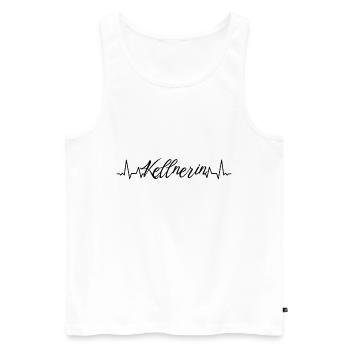Gastronom-Wirt Herzschlag Kellnerin - Männer Premium Bio Tank Top - Weiß - Vorne - AI Model Male 178 light (178cm)