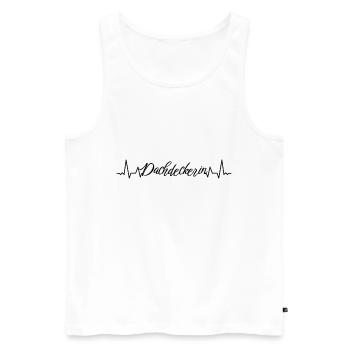 Dachdecker Herzschlag Handwerker Dachdeckerin - Männer Premium Bio Tank Top - Weiß - Vorne - Michal (187cm)