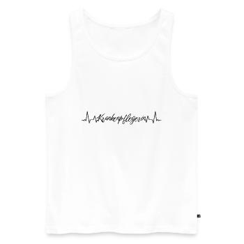 Pflegekraft Herzschlag Krankenpflegerin - Männer Premium Bio Tank Top - Weiß - Vorne - Michal (187cm)