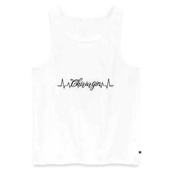 Krankenhaus Arzt Herzschlag Chirurgin - Männer Premium Bio Tank Top - Weiß - Vorne - Michal (187cm)
