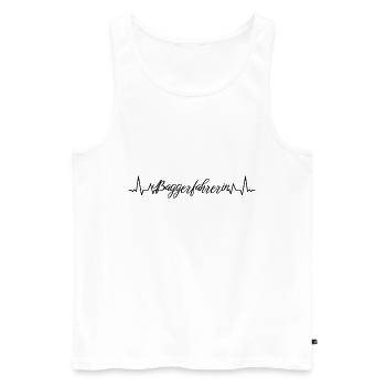 Bagger-Fahrer Herzschlag Baggerfahrerin - Männer Premium Bio Tank Top - Weiß - Vorne - Michal (187cm)