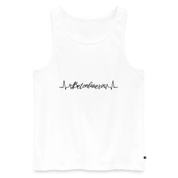 Betonmischer Herzschlag Betonbauerin - Männer Premium Bio Tank Top - Weiß - Vorne - Michal (187cm)