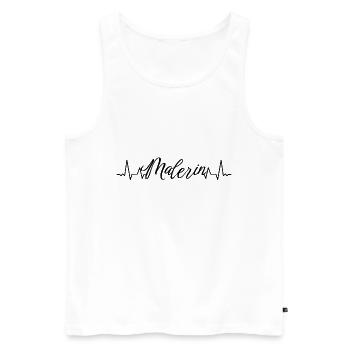 Lackierer-Anstreicher Herzschlag Malerin - Männer Premium Bio Tank Top - Weiß - Vorne - Michal (187cm)