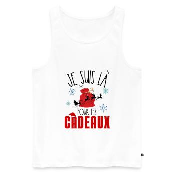 Cadeau Humour Homme Noel - Débardeur bio Premium Homme - blanc - Devant - Michal (187cm)