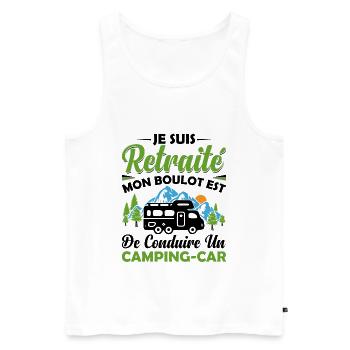 Un Retraité Avec Un Camping-car - Débardeur bio Premium Homme - blanc - Devant - AI Model Male 178 light (178cm)