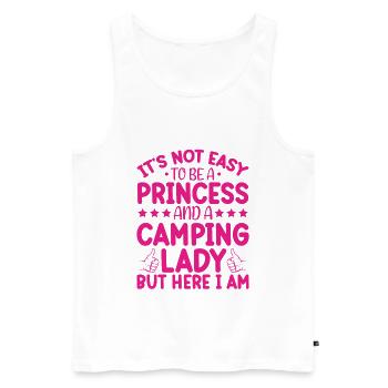 Je Suis Une Princesse Et Une Dame De Camping - Débardeur bio Premium Homme - blanc - Devant - Michal (187cm)