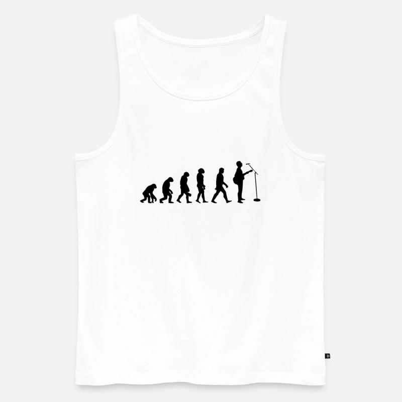 Evolution der Gitarre - Männer Premium Bio Tank Top - Weiß