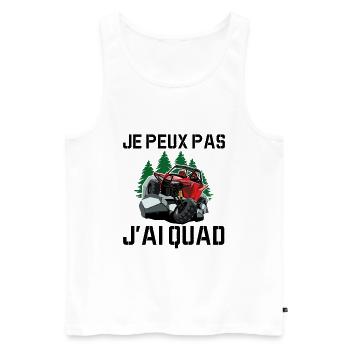 Je Peux Pas J'ai Quad - Débardeur bio Premium Homme - blanc - Devant - Michal (187cm)