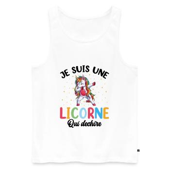 Je Suis Une Licorne Qui Déchire - Débardeur bio Premium Homme - blanc - Devant - Michal (187cm)