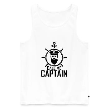 Appelez-moi Capitaine Bateau Voilier Mer Cadeau - Débardeur bio Premium Homme - blanc - Devant - Michal (187cm)