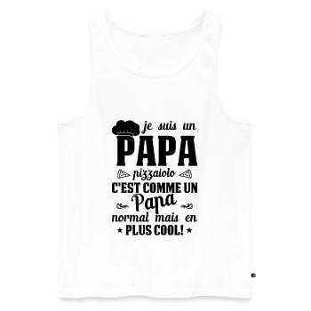 Pizza Cuisinier Restaurant Papa Italie Pizzeria - Débardeur bio Premium Homme - blanc - Devant - Michal (187cm)