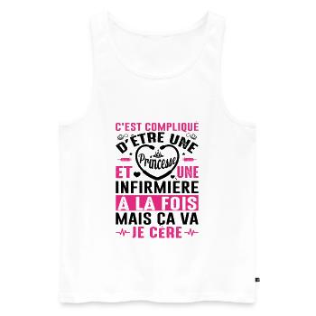 Infirmière Princesse Cadeau Anniversaire Médecine - Débardeur bio Premium Homme - blanc - Devant - Michal (187cm)