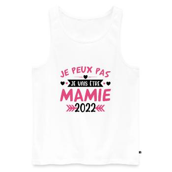 Mamie 2022 Cadeau Enceinte Maman Anniversaire Cool - Débardeur bio Premium Homme - blanc - Devant - Michal (187cm)
