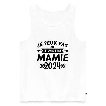 Mamie 2024 Cadeau Enceinte Maman Anniversaire Cool - Débardeur bio Premium Homme - blanc - Devant - Michal (187cm)