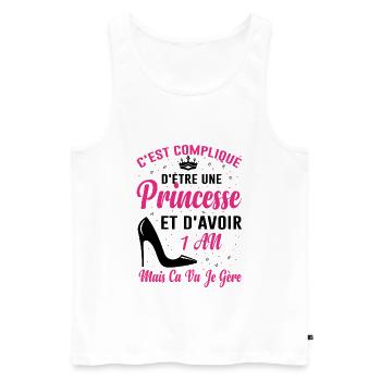 Princesse 1 An Idée Cadeau Anniversaire Amour - Débardeur bio Premium Homme - blanc - Devant - Michal (187cm)