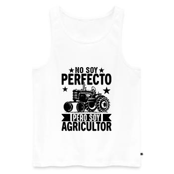 Ich bin nicht perfekt, aber ich bin ein Bauer - Männer Premium Bio Tank Top - Weiß - Vorne - AI Model Male 178 light (178cm)