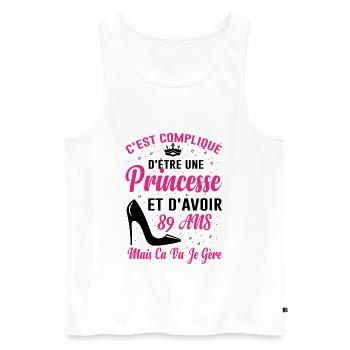 Princesse 89 Ans Idée Cadeau Anniversaire Amour - Débardeur bio Premium Homme - blanc - Devant - Michal (187cm)