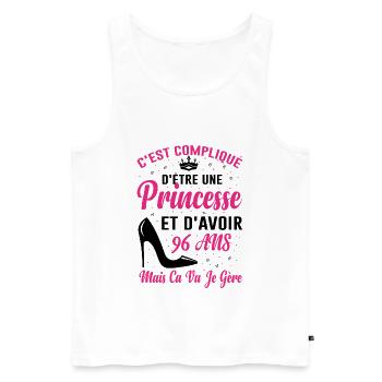 Princesse 96 Ans Idée Cadeau Anniversaire Amour - Débardeur bio Premium Homme - blanc - Devant - Michal (187cm)
