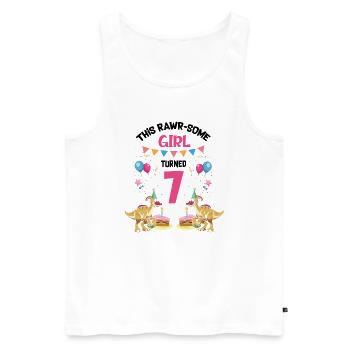 Parasaurolophus Design Dinosaure Anniversaire - Débardeur bio Premium Homme - blanc - Devant - Michal (187cm)