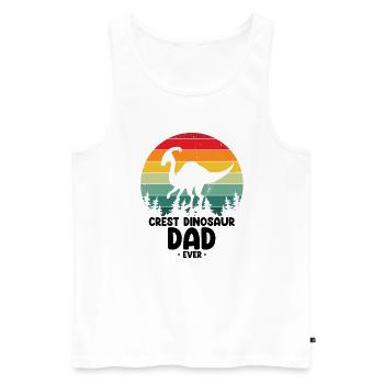Crest Dinosaur Papa pour Parasaurolophus - Débardeur bio Premium Homme - blanc - Devant - Michal (187cm)