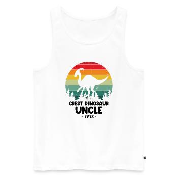 Crest Dinosaur Uncle pour Parasaurolophus - Débardeur bio Premium Homme - blanc - Devant - Michal (187cm)