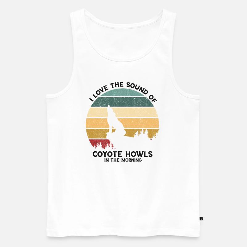 Conception de coyote pour les réacteurs de coyote - Débardeur bio Premium Homme - blanc