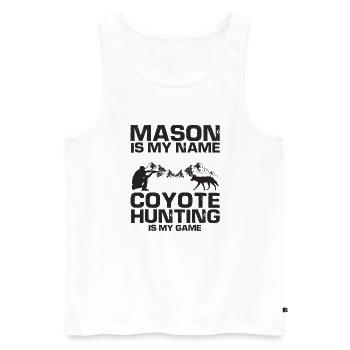 Kojoten Design für Kojotentöter - Männer Premium Bio Tank Top - Weiß - Vorne - Michal (187cm)