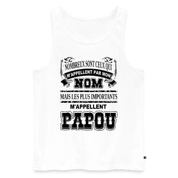 Meilleur grand-père papou cadeau humour papi papy - Débardeur bio Premium Homme - blanc - Devant - Michal (187cm)
