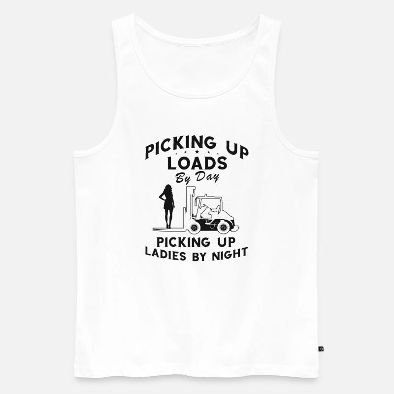 Gabelstaplerbediener und Gabelstaplerfahrer - Männer Premium Bio Tank Top - Weiß
