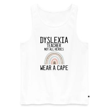 Dyslexia Therapy for Dyslexia Month - Men's Premium Organic Tank Top - white - Front - AI Model Male 178 light (178cm)
