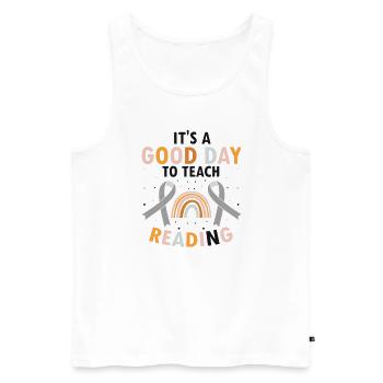 Dyslexia Therapy for Dyslexia Month - Men's Premium Organic Tank Top - white - Front - AI Model Male 178 light (178cm)