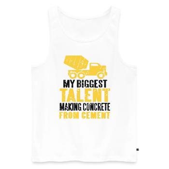 Concrete construction design for construction workers and construction site - Men's Premium Organic Tank Top - white - Front - AI Model Male 178 light (178cm)