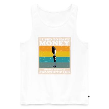 Artificial leg design for leg prostheses - Men's Premium Organic Tank Top - white - Front - Michal (187cm)