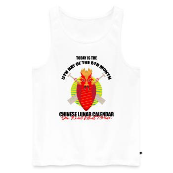 Conception de course de bateaux-dragons pour Dragon Boating - Débardeur bio Premium Homme - blanc - Devant - Michal (187cm)