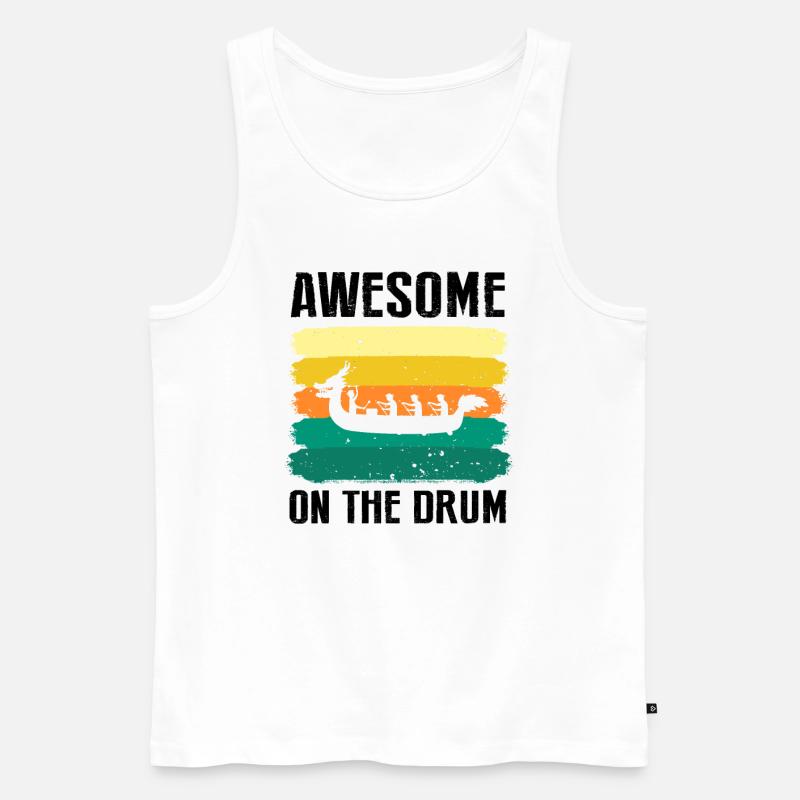 Drachenboot Crew und Drachenbootfahren - Männer Premium Bio Tank Top - Weiß