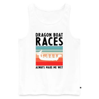 Thème de bateau-dragon pour pagayer en bateau-dragon - Débardeur bio Premium Homme - blanc - Devant - Michal (187cm)