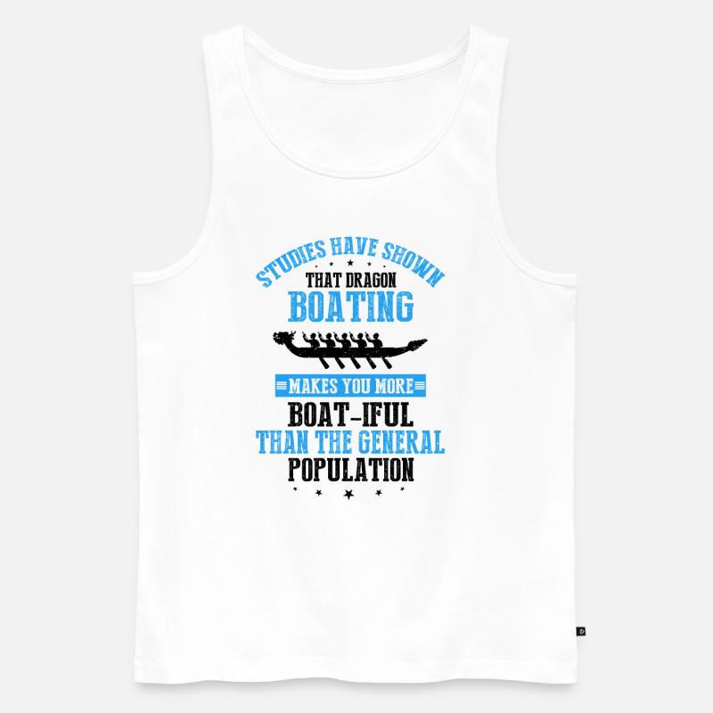 Drachenboot Crew und Drachenbootfahren - Männer Premium Bio Tank Top - Weiß