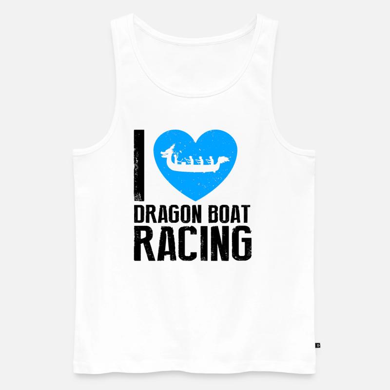 Drachenboot Crew und Drachenbootfahren - Männer Premium Bio Tank Top - Weiß