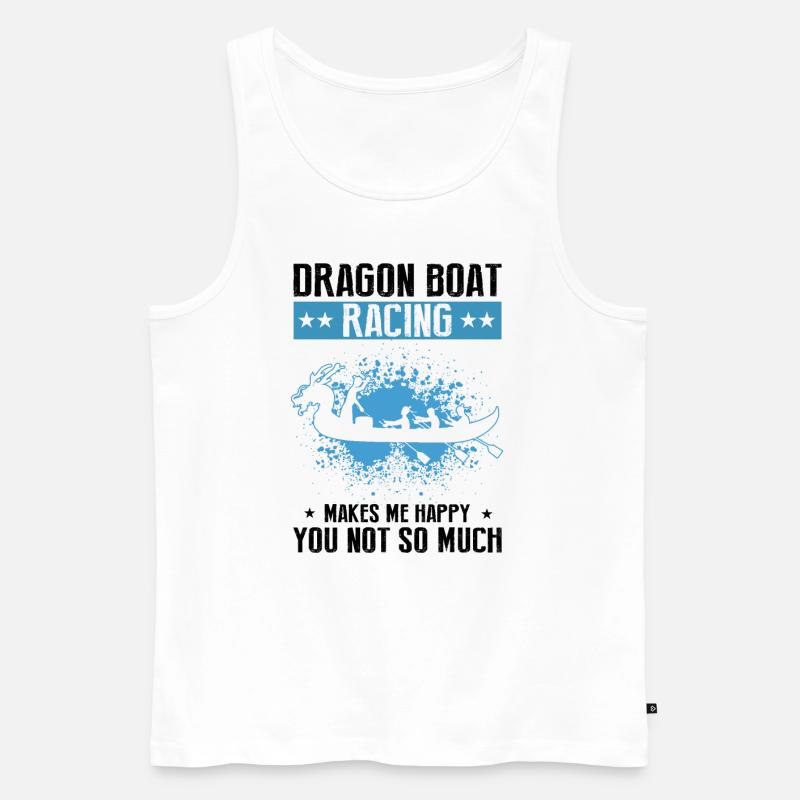 Drachenboot Trainer und Drachenboot - Männer Premium Bio Tank Top - Weiß