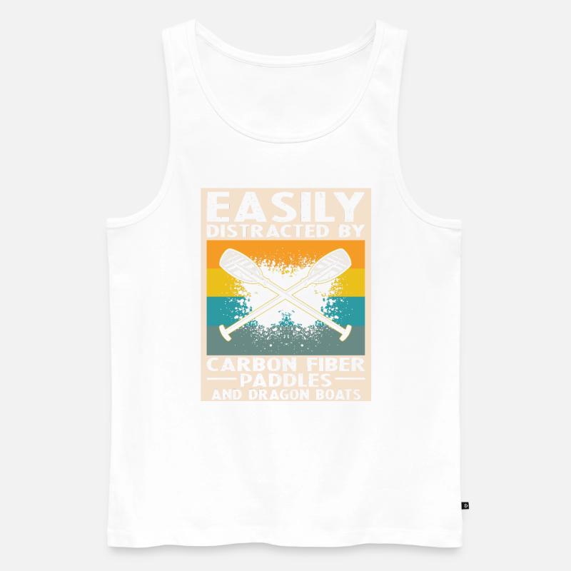 Drachenboot Trainer und Drachenboot - Männer Premium Bio Tank Top - Weiß
