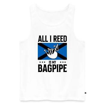 Dudelsack für Dudelsackspieler und Schotten - Männer Premium Bio Tank Top - Weiß - Vorne - Michal (187cm)