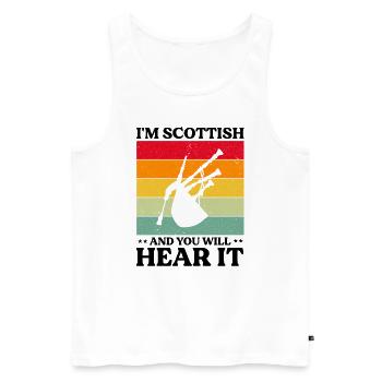 Conception de cornemuse pour Scotland Pride et cornemuse - Débardeur bio Premium Homme - blanc - Devant - Michal (187cm)