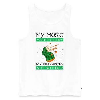Bagpipes for pipers and Scots - Men's Premium Organic Tank Top - white - Front - Michal (187cm)