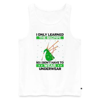Bagpipes for pipers and Scots - Men's Premium Organic Tank Top - white - Front - Michal (187cm)