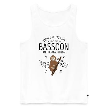 Basson pour basson anches et bassoniste - Débardeur bio Premium Homme - blanc - Devant - AI Model Male 178 light (178cm)