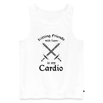 Larping for fantasy role-playing games and sword fights - Men's Premium Organic Tank Top - white - Front - Michal (187cm)