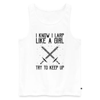 Schwertkampf für Live-Action-Rollenspiele und Larp - Männer Premium Bio Tank Top - Weiß - Vorne - Michal (187cm)