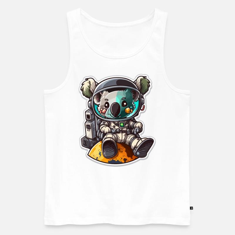 Koalas dans l’espace - Débardeur bio Premium Homme - blanc