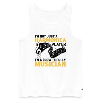 Harmonikaspieler für Munharmonika Spieler - Männer Premium Bio Tank Top - Weiß - Vorne - Michal (187cm)