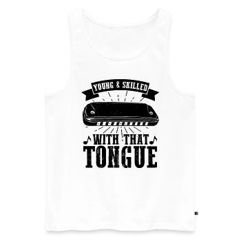 Harmonikaspieler für Munharmonika Spieler - Männer Premium Bio Tank Top - Weiß - Vorne - Michal (187cm)